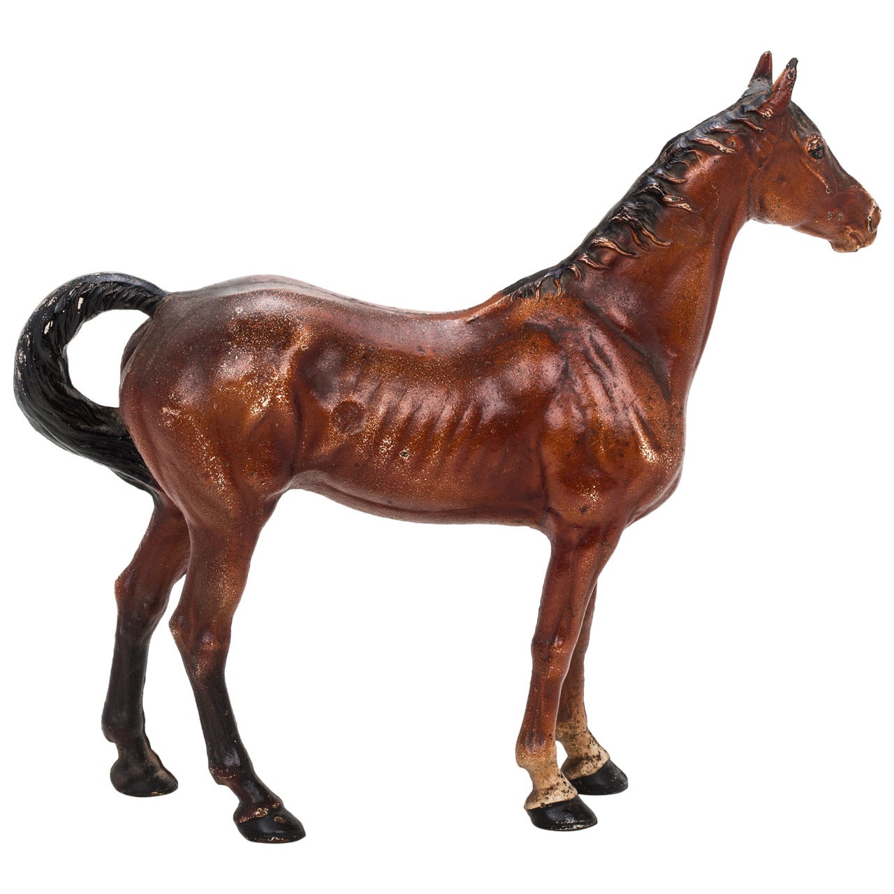 Cast Iron Painted Horse Door Stop