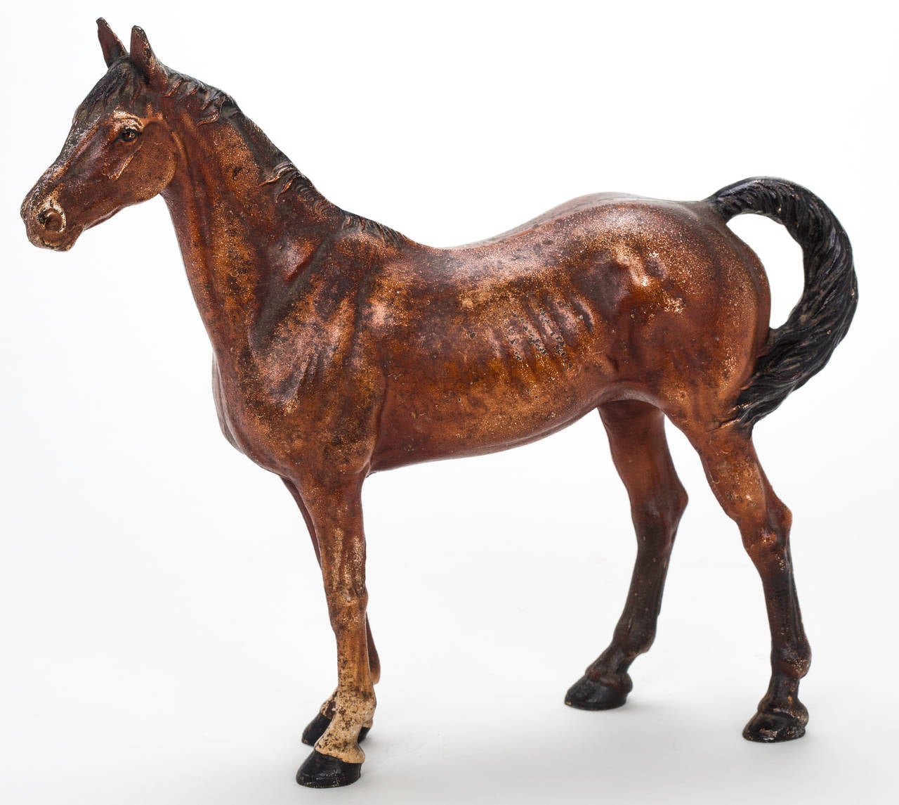 Cast Iron Painted Horse Door Stop