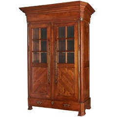 19th c. Rare and Stunning Pear Wood Bookcase, Wardrobe, Cabinet 12