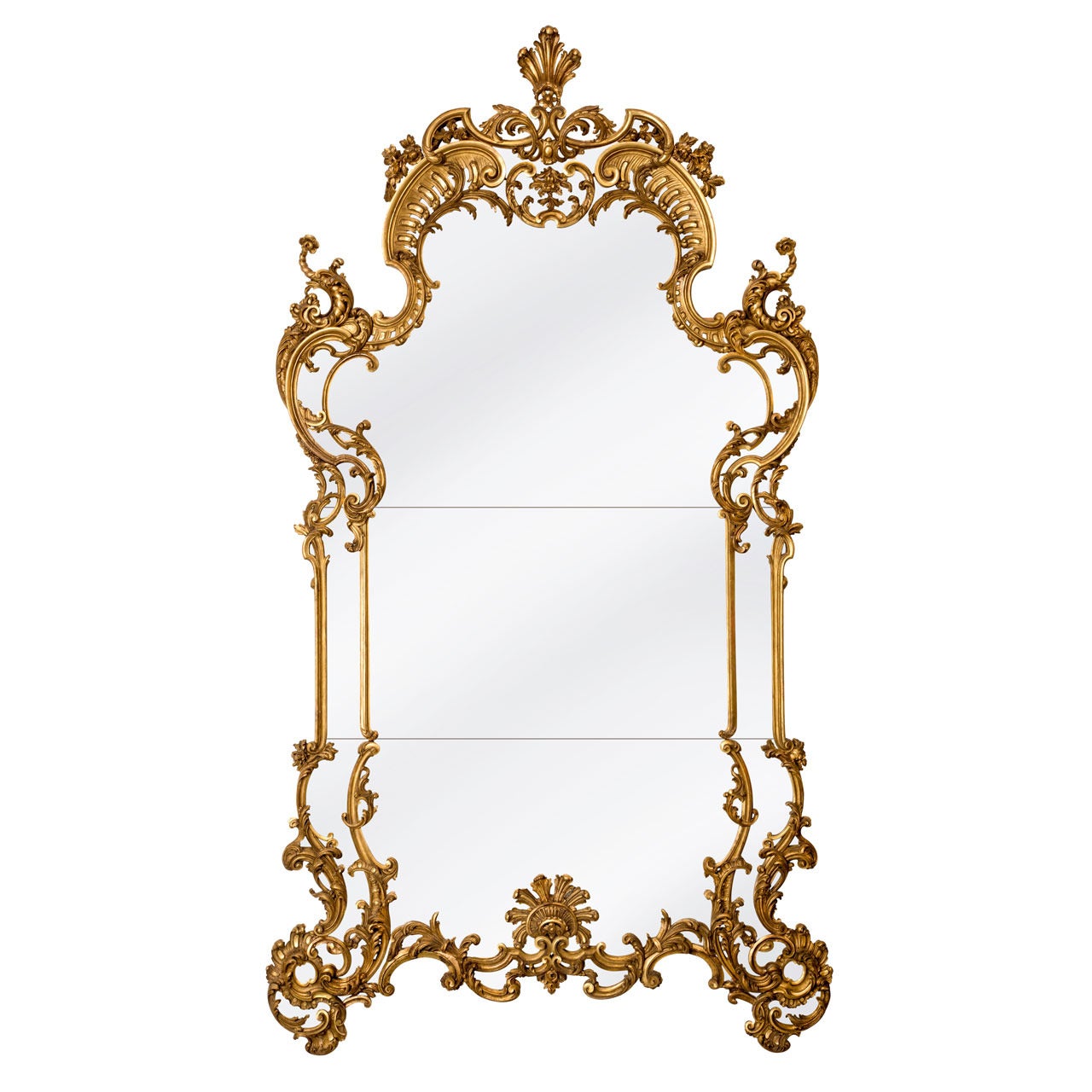 19c. Grand Scale Massive Italian Gilt Mirror For Sale