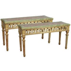 Pair Italian Style Faux Marble Console, Server, or Sofa Tables-shipping included