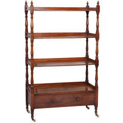 Late 1700s English Shelving Whatnot Server Cabinet
