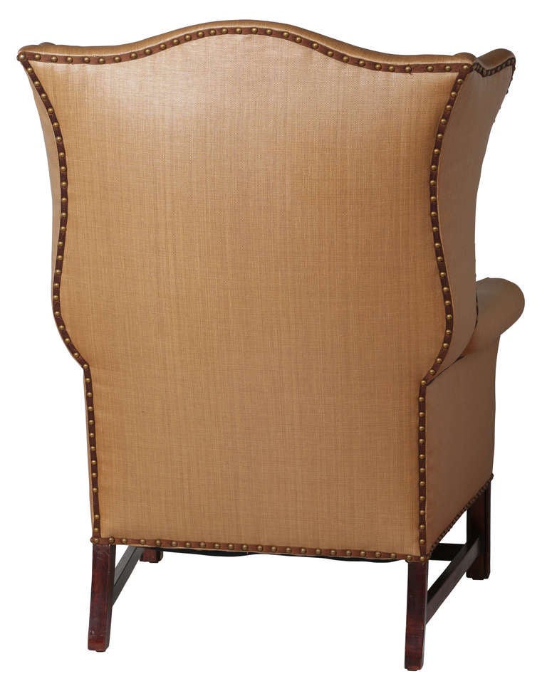 Rare English Woven Horse Hair Wing Chair For Sale at 1stdibs