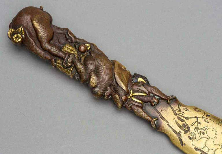 19th Century Japanese Bronze Shoe Horn 1
