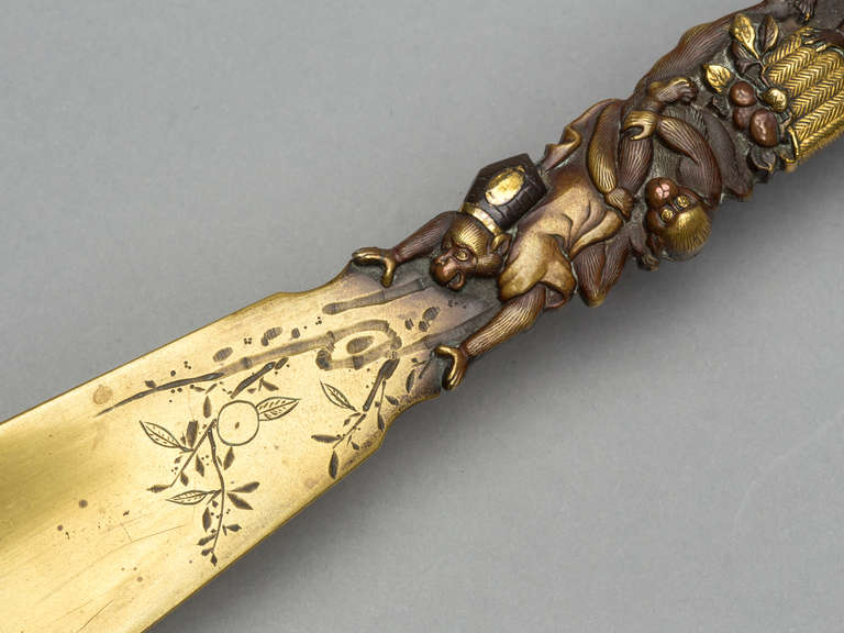 19th Century Japanese Bronze Shoe Horn 3
