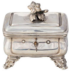 19th c. Continental Silver Sugar Box