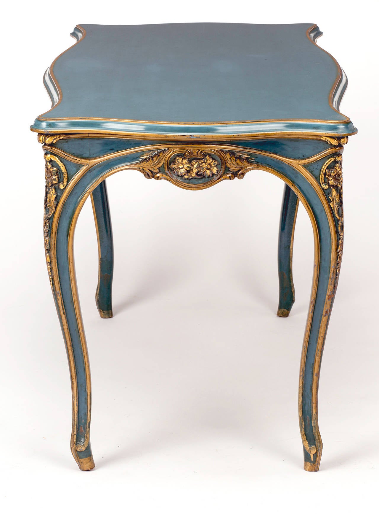 French Gilt and Painted Table In Excellent Condition In Summerland, CA