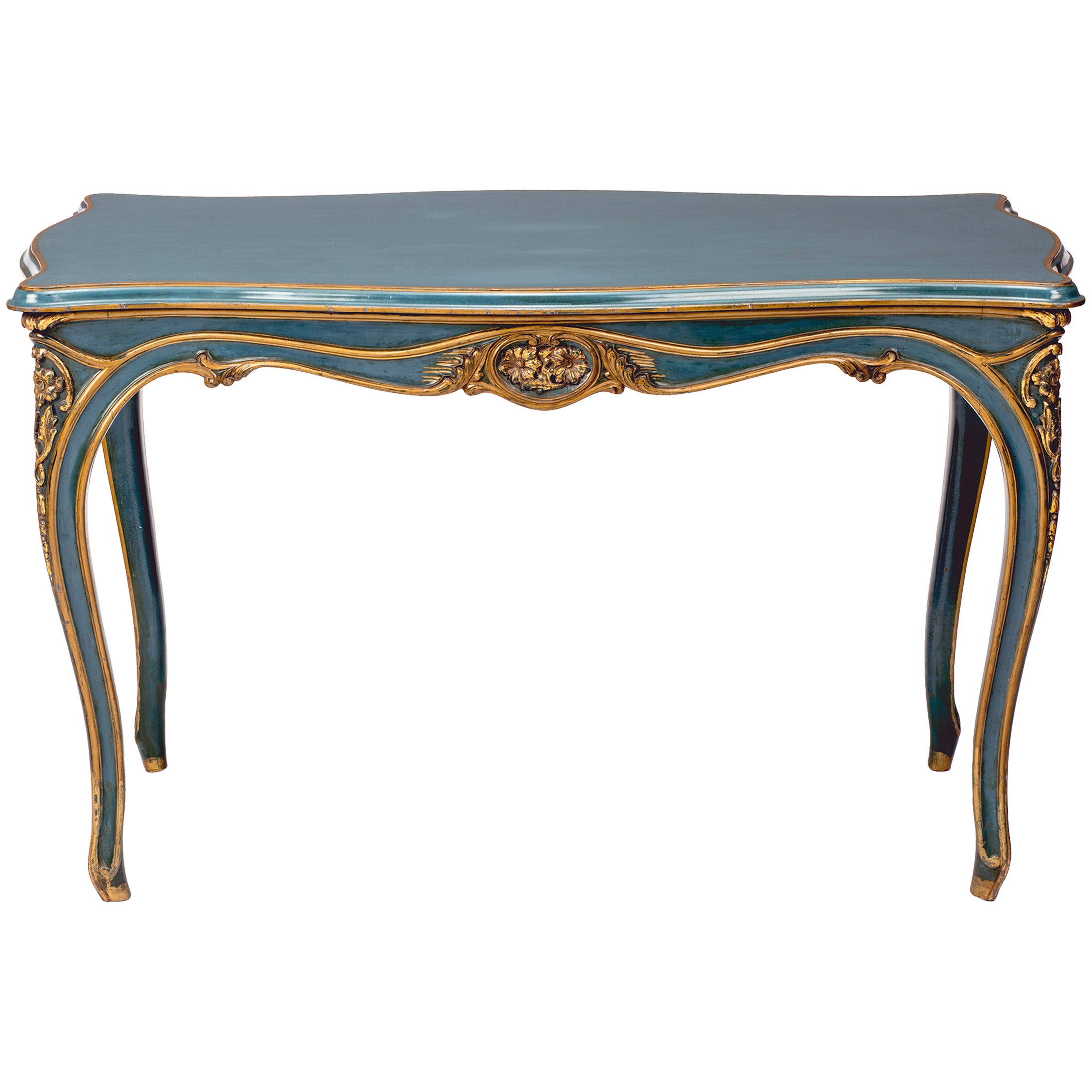 French Gilt and Painted Table