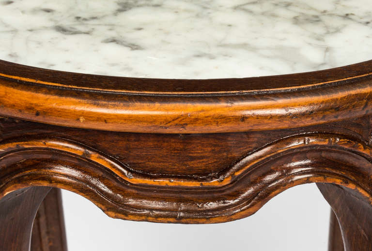 French Marble Top Walnut Cocktail Tables-Pair 2