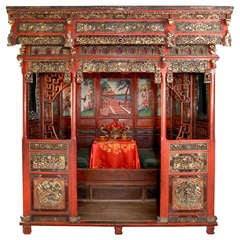 Antique 18th c. Exotic Chinese Dining Room/Bed Alcove