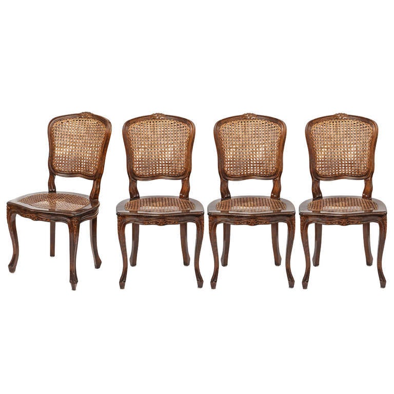 French Cane Chair set of 4 country french cane chairs at 1stdibs French Cane Chair set of 4 country french cane chairs at 1stdibs