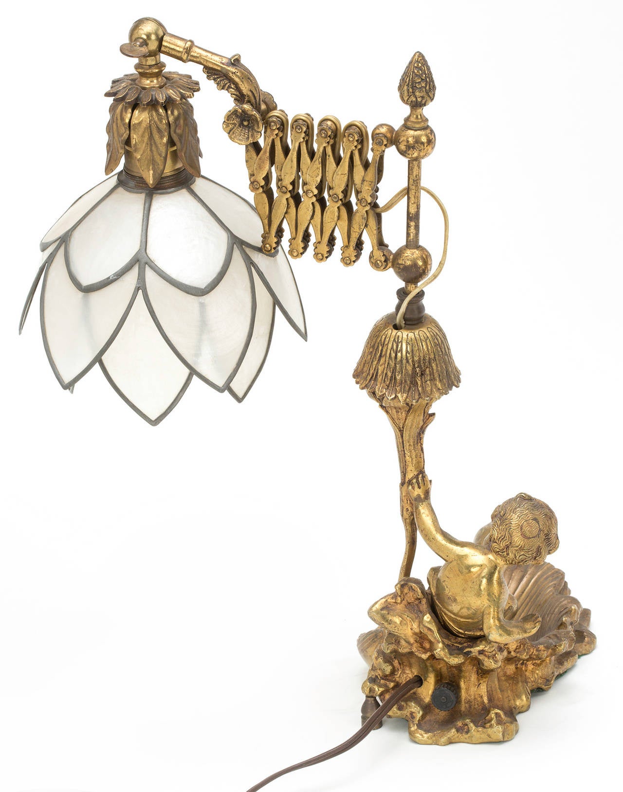 Lamp, Gilt Bronze Cherub Lamp For Sale at 1stDibs