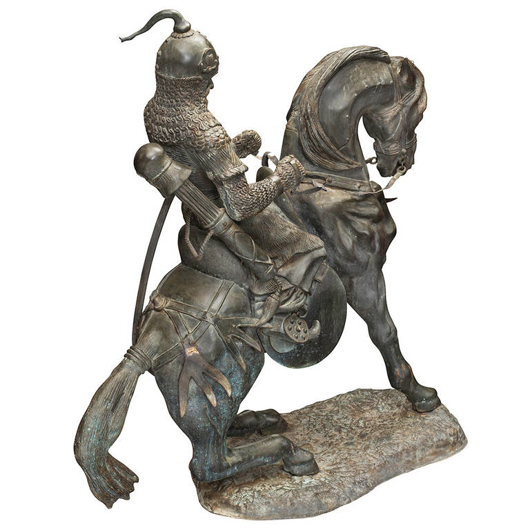 Cast Bronze Horse and Genghis Kahn, Almost Life Size