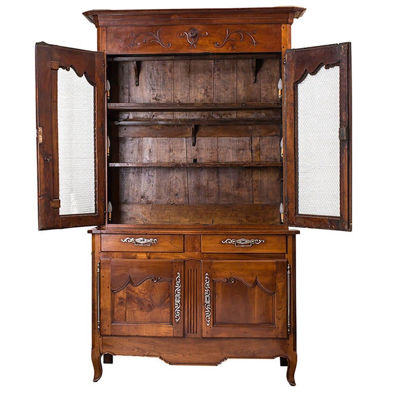 China Cabinet, 19th Century French Cherrywood   For Sale 1