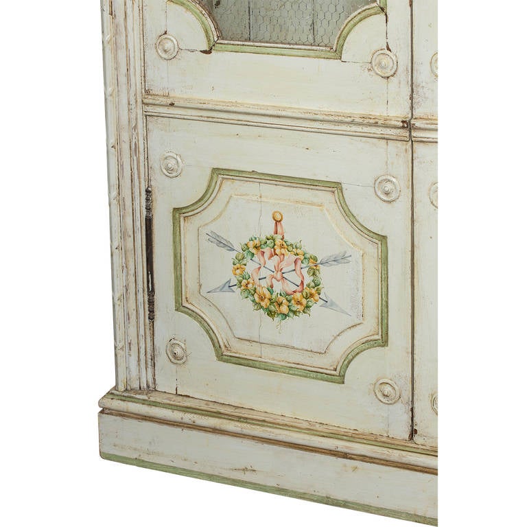 Hand-Painted  Cabinet, Bookcase or Display Cabinet For Sale