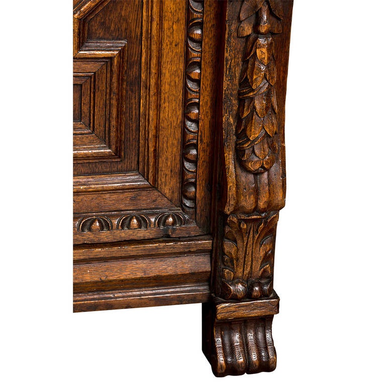 19th Century Carved Belgium Buffet Sideboard Cabinet In Excellent Condition In Summerland, CA