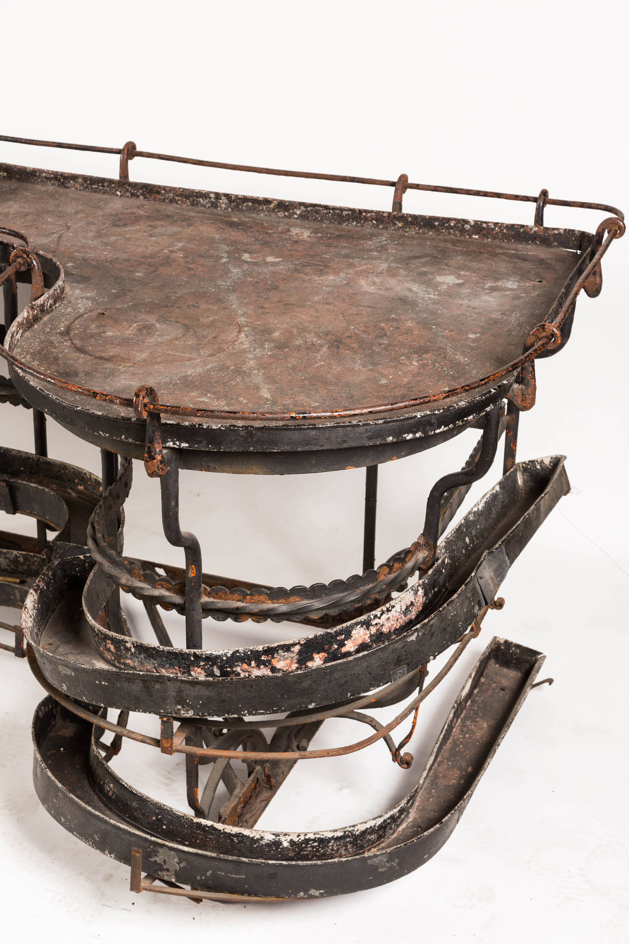 English Rare, 1860s Victorian Iron Orchid Table For Sale