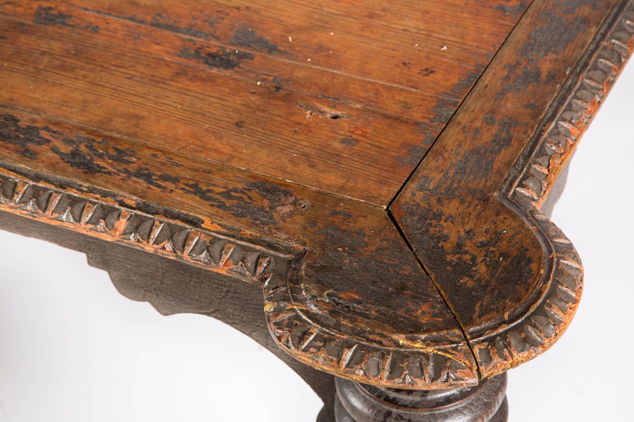 19th Century Large Square Center Table For Sale 1