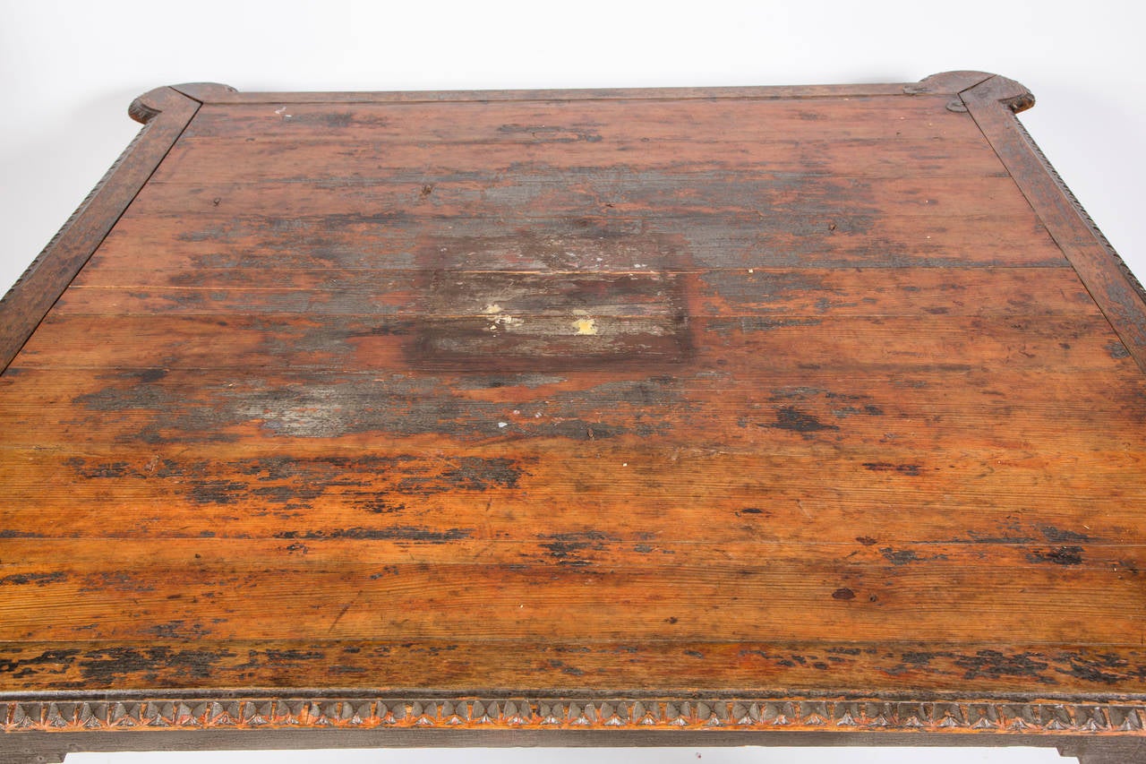 Mid-19th Century 19th Century Large Square Center Table For Sale
