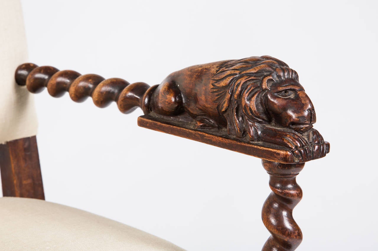Carved Lion Armchair 3