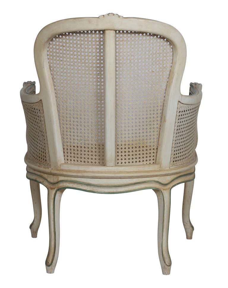 Pair of French Cane Arm Chairs In Excellent Condition In Summerland, CA