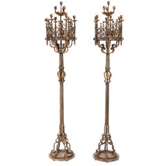 Candelabras,  Grand Scale Iron and  Bronze Torcheres 