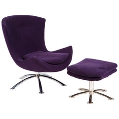  Saarinen Style Swivel Chair and Ottoman by Knoll