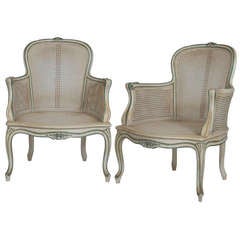 Pair of French Cane Arm Chairs