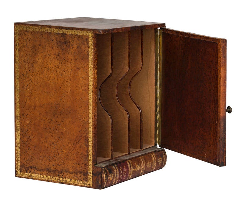 Set of Leather Book-Like Desk File Box 1
