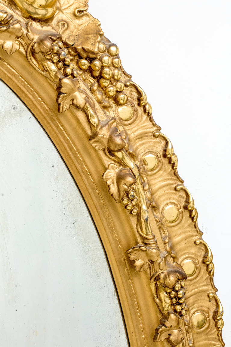 19th Century Large Scale Gilt Oval Mirrors 2
