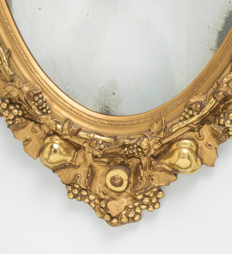 19th Century Large Scale Gilt Oval Mirrors 3