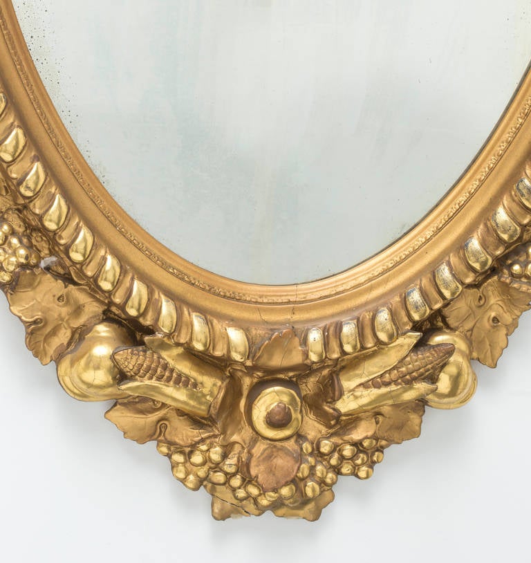 19th Century Large Scale Gilt Oval Mirrors 4