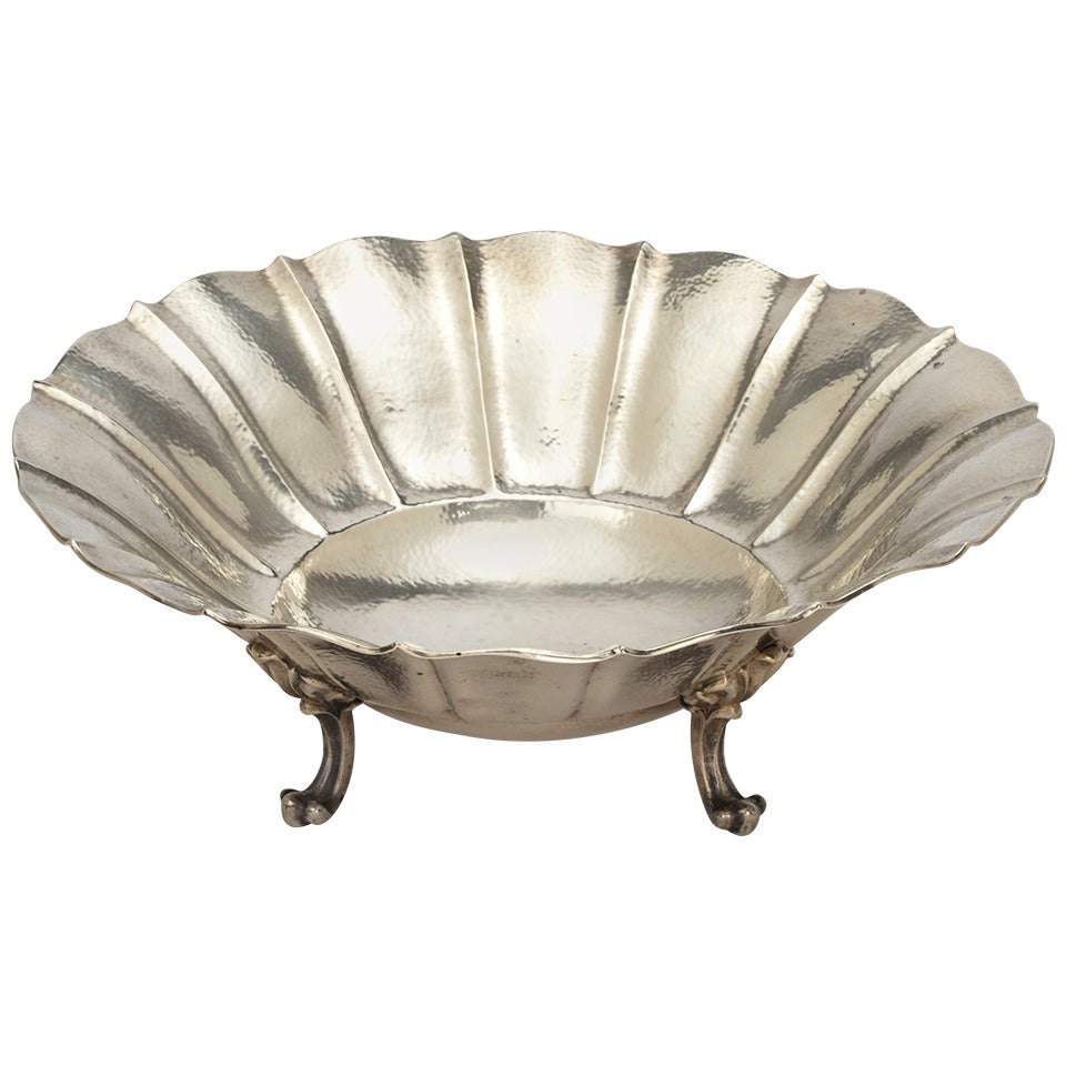 Posen Hammered 800 Continental Silver Footed Centerpiece Bowl