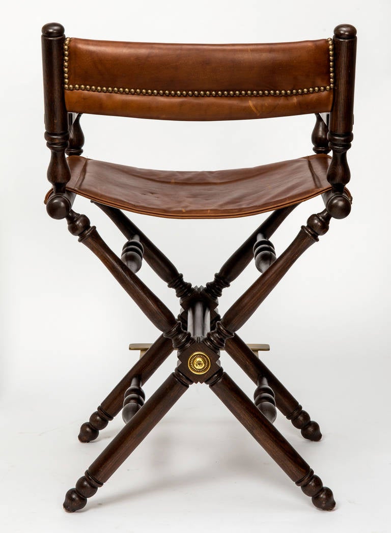 Pair of Leather Directors Chairs at 1stdibs