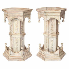 19th Century Pair of Gothic Style Pedestals 7