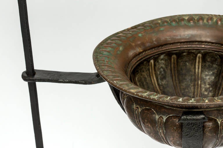 Plant stand, 19c Bronze Bowl And iron stand For Sale 4