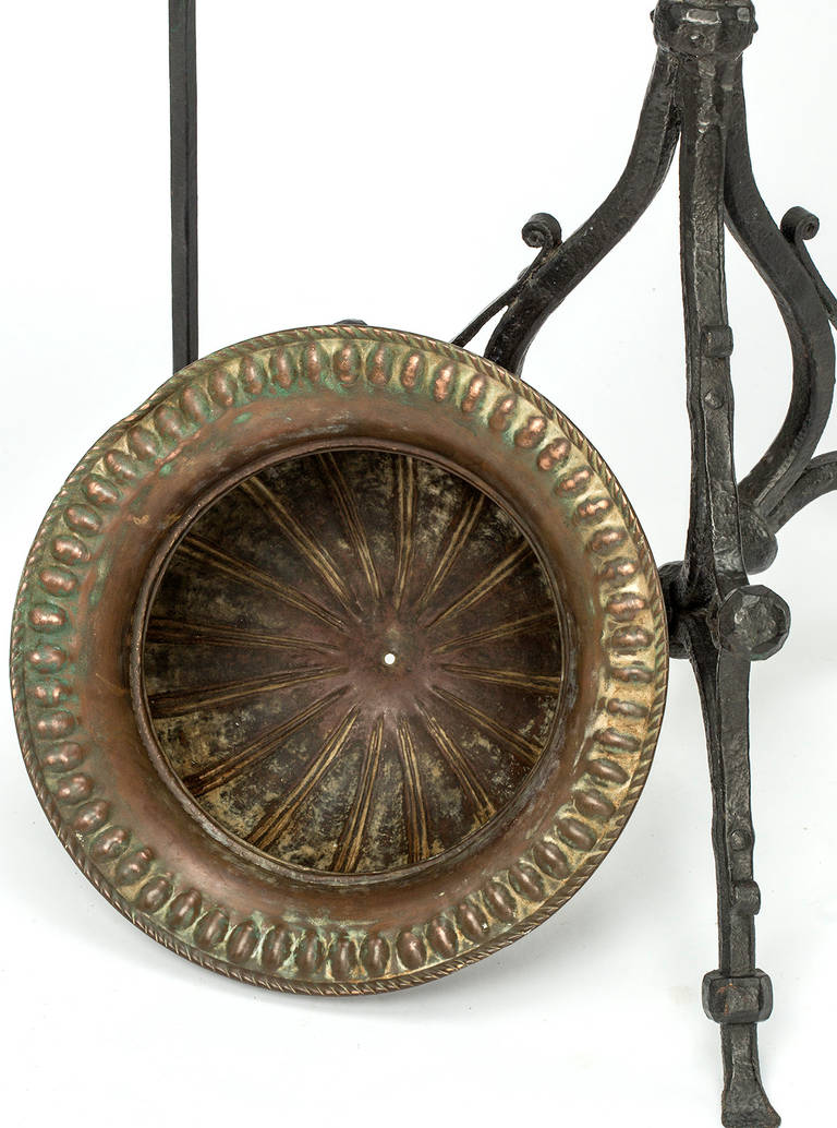 Plant stand, 19c Bronze Bowl And iron stand For Sale 5