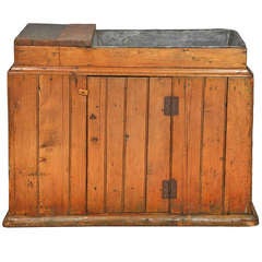 Primitive American Pine Dry Sink Commode Cabinet
