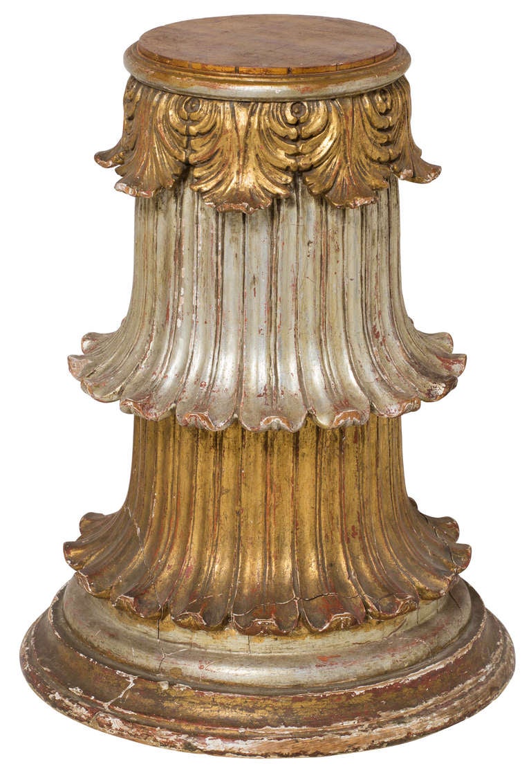 Italian Carved Wood and Gilt Pedestal Stands at 1stdibs