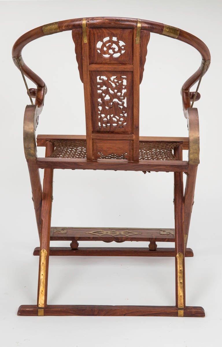 20th Century Pair of Chinese Folding Throne Chairs, circa 1900s