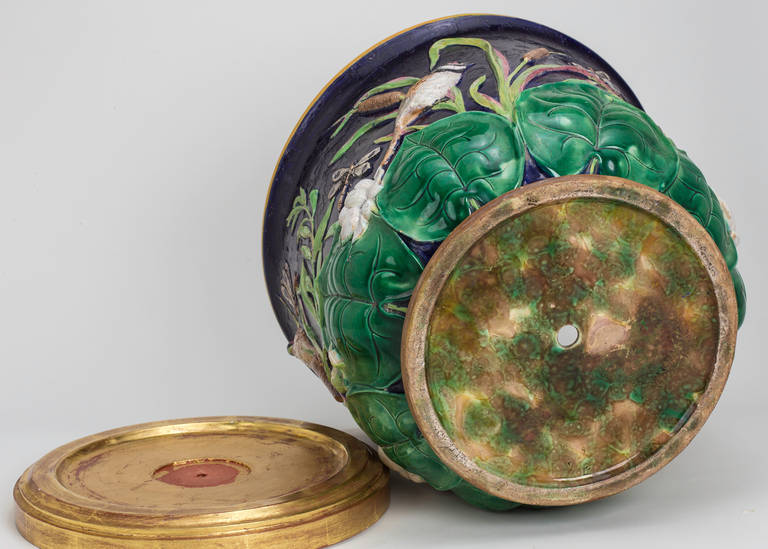 19th Century Pair of English Majolica Cachepot For Sale 1