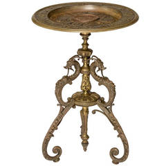 French Bronze Griffin Round Table, circa 1875