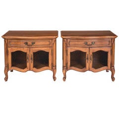 Vintage Pair of French Bedside Night Stands