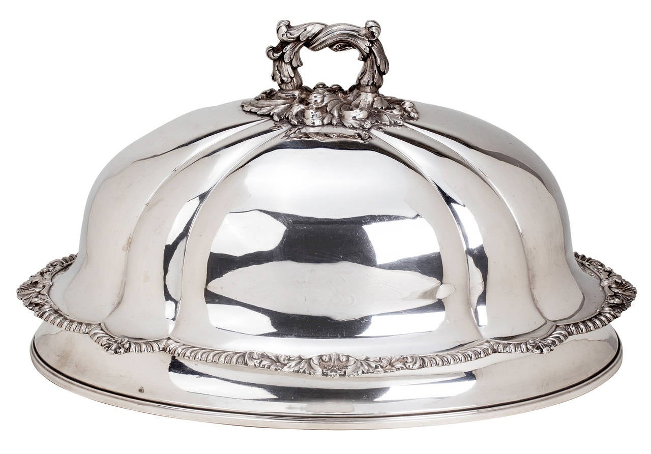 Sheffield Silver Plate Meat Dome Cover In Excellent Condition In Summerland, CA