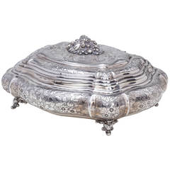 Large Italian 800 Silver Footed Casket