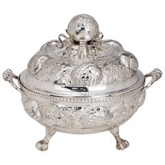 Large Silver Plate Thistle Covered Bowl Tureen