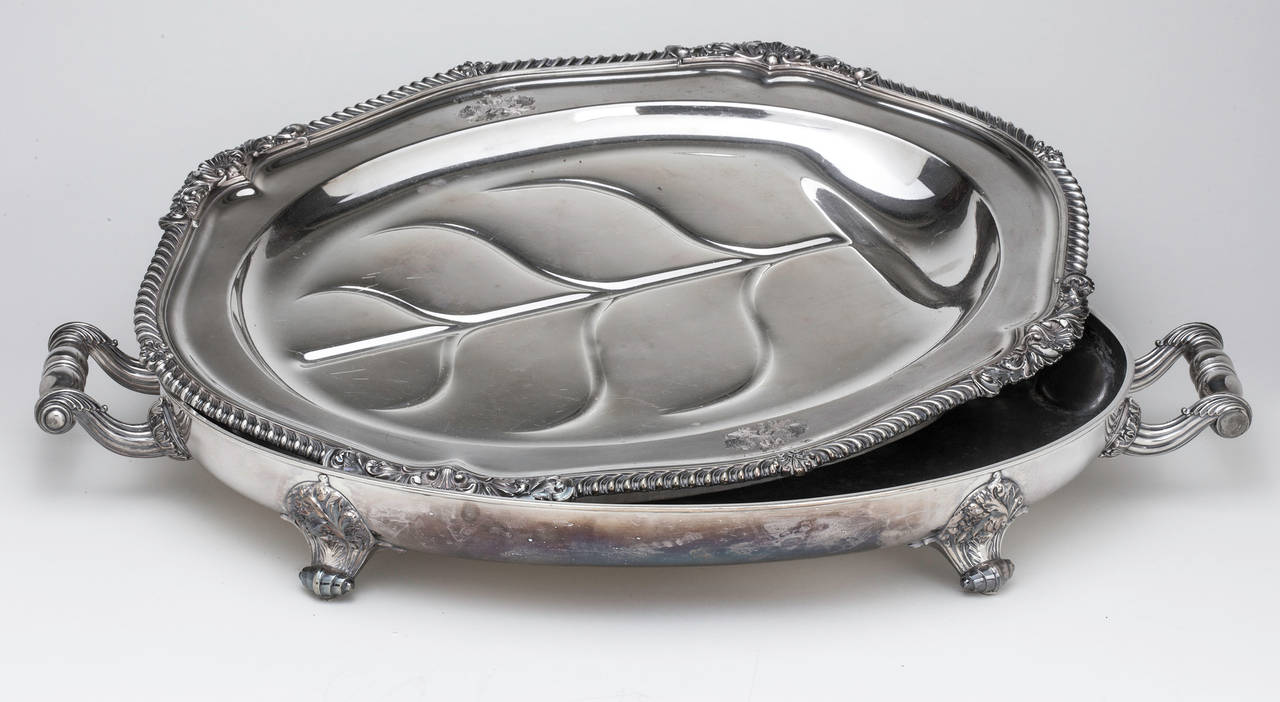19th Century Large Silver Plate Meat Warmer & Dome