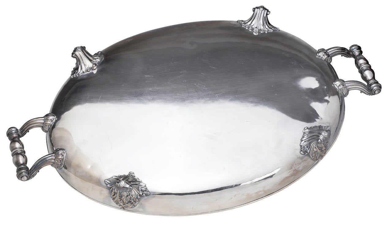Large Silver Plate Meat Warmer & Dome 2