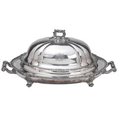 Antique Large Silver Plate Meat Warmer & Dome