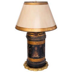 Antique 19 C. Large Scale Tole Lamp